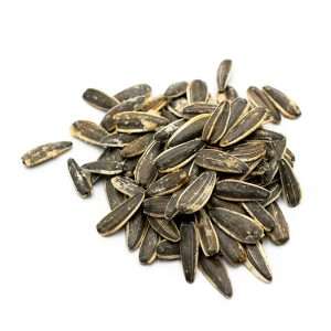 Zonnebloem pitten met schil met zout